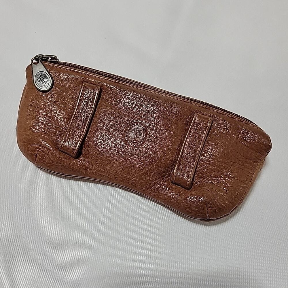 Levenger Brown Leather Waist Purse Multi Pocket Front Back Zip Belt Pouch - Picture 2 of 9